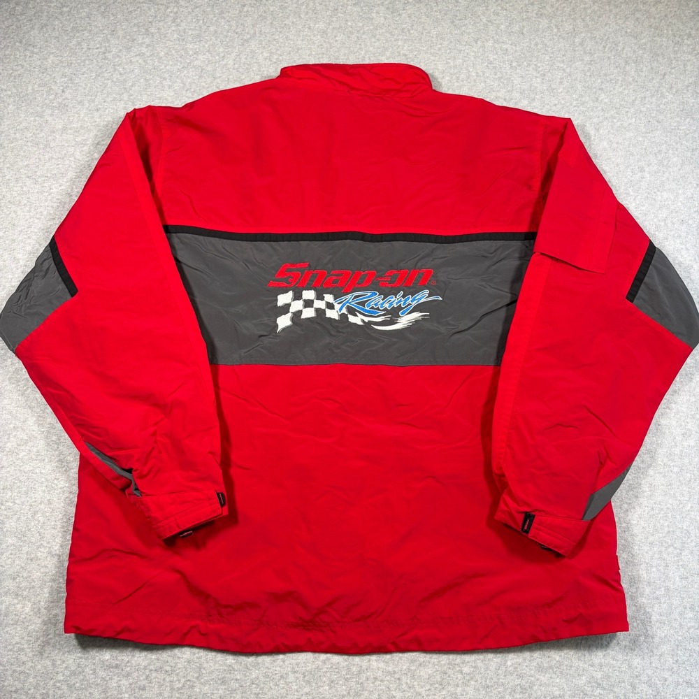 Vintage Snap-on Racing Jacket Men XL Red Swingster Colorblock Nylon Coat